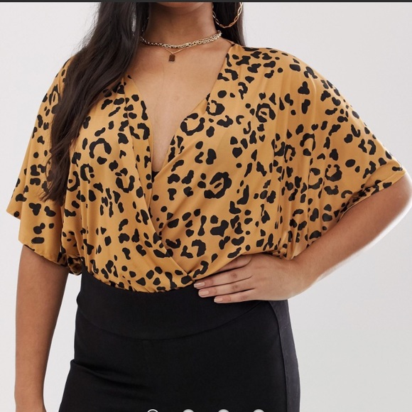 ASOS Curve Tops - NWT ASOS CURVE cheetah animal print bodysuit